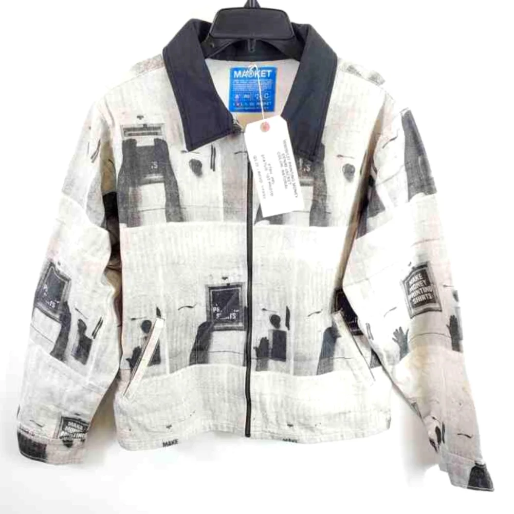 NWT ULTRA RARE CHINATOWN MARKET PROTOTYPE MONEY PRINTING JEAN JACKET SIZE MEDIUM - Picture 1 of 4